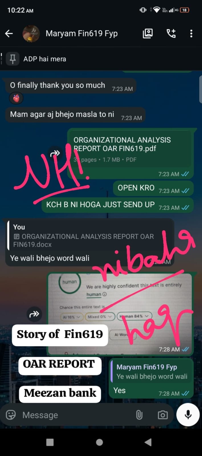 FIN619 OAR Report on Meezan Bank by Nibaha Haq — human-checked report