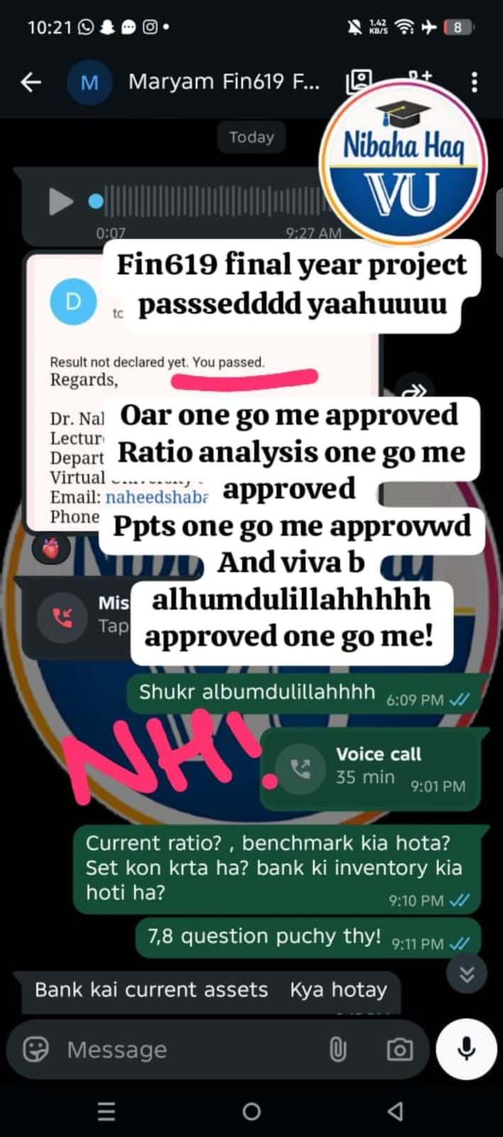 FIN619 — OAR, ratio analysis, PPTs and viva all approved in one go