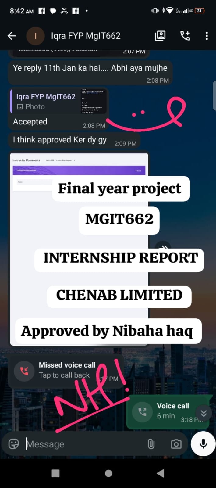 MGIT662 Internship Report — Chenab Limited, approved by Nibaha Haq